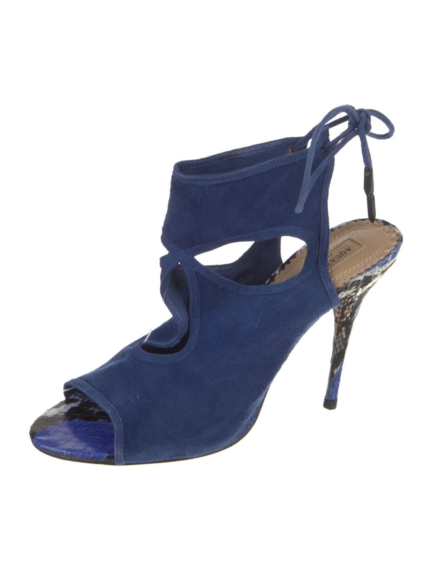 Aquazzura Suede Cutout Accent Sandals