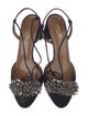 Aquazzura Suede Crystal Embellishments Slingback Pumps