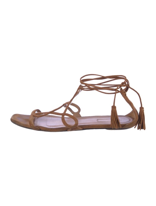 Aquazzura Suede Tassel Accents Gladiator Sandals
