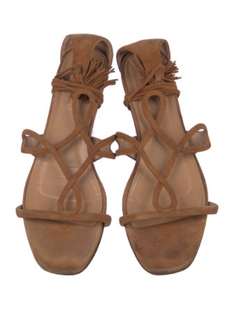 Aquazzura Suede Tassel Accents Gladiator Sandals