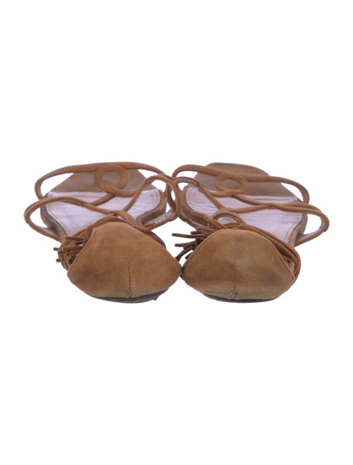 Aquazzura Suede Tassel Accents Gladiator Sandals