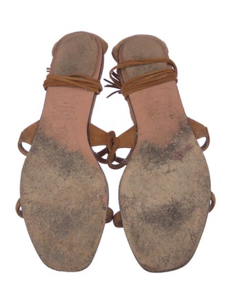 Aquazzura Suede Tassel Accents Gladiator Sandals