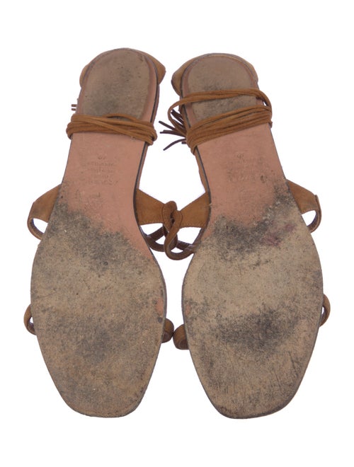 Aquazzura Suede Tassel Accents Gladiator Sandals