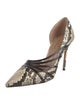 Aquazzura Leather Animal Print D'Orsay Pumps