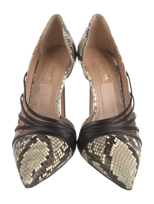 Aquazzura Leather Animal Print D'Orsay Pumps