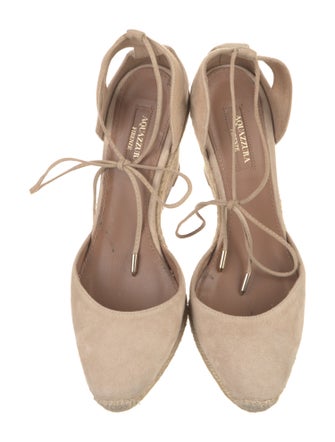 Aquazzura Suede Glitter Accents D'Orsay Pumps