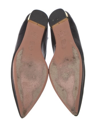 Aquazzura Leather Beaded Accents Ballet Flats