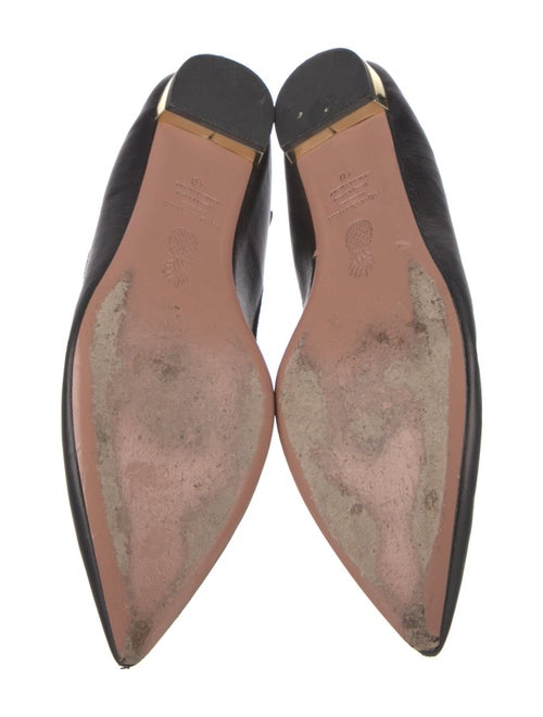 Aquazzura Leather Beaded Accents Ballet Flats