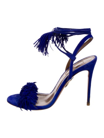 Aquazzura Suede Tassel Accents Sandals