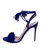 Aquazzura Suede Tassel Accents Sandals