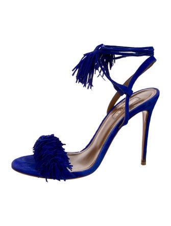 Aquazzura Suede Tassel Accents Sandals