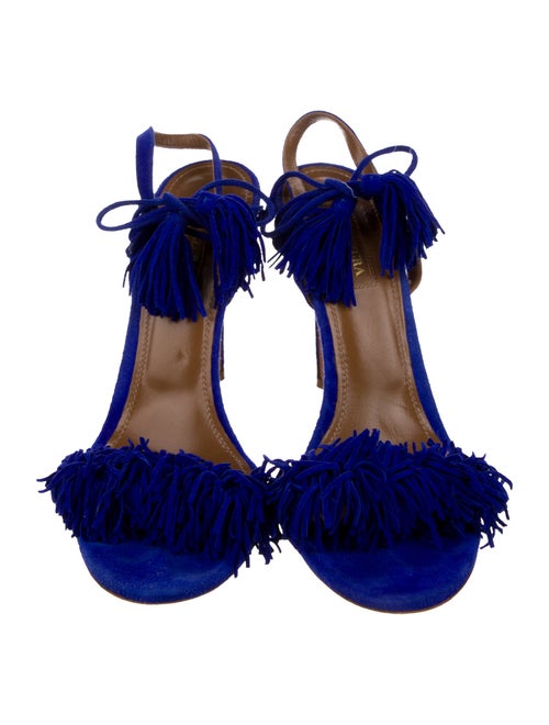 Aquazzura Suede Tassel Accents Sandals