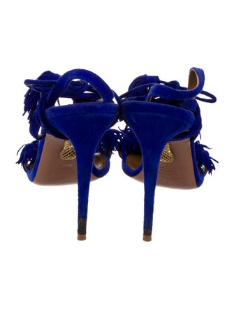 Aquazzura Suede Tassel Accents Sandals