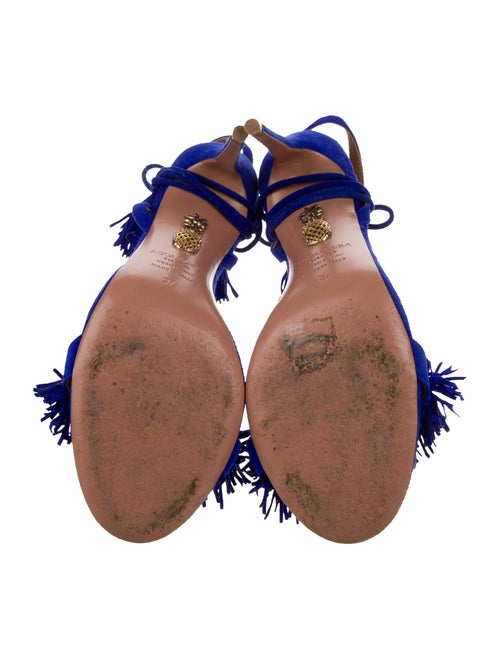 Aquazzura Suede Tassel Accents Sandals