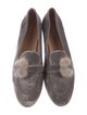 Aquazzura Velvet Fur Trim Loafers