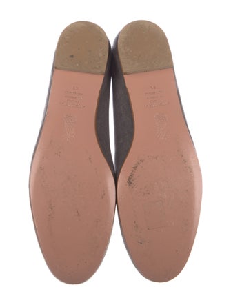 Aquazzura Velvet Fur Trim Loafers