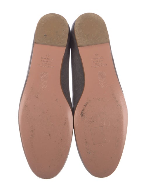 Aquazzura Velvet Fur Trim Loafers