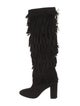 Aquazzura Suede Fringe Trim Accent Boots