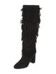 Aquazzura Suede Fringe Trim Accent Boots