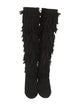 Aquazzura Suede Fringe Trim Accent Boots