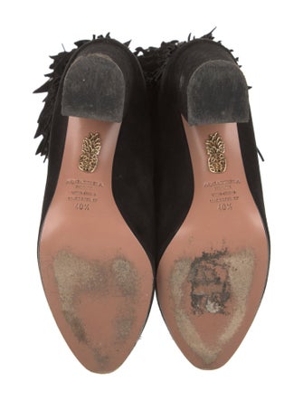 Aquazzura Suede Fringe Trim Accent Boots