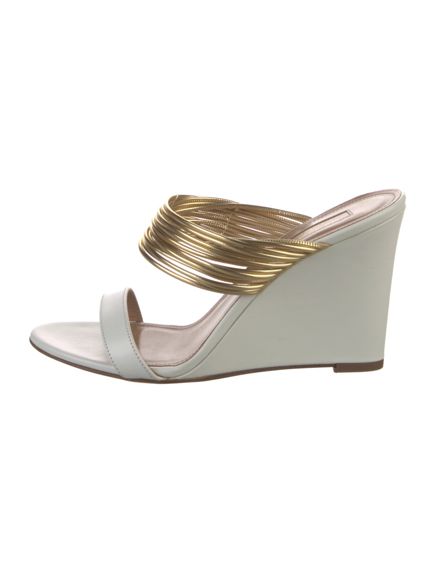 Aquazzura Patent Leather Colorblock Pattern Slides