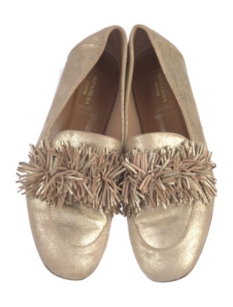 Aquazzura Leather Colorblock Pattern Loafers