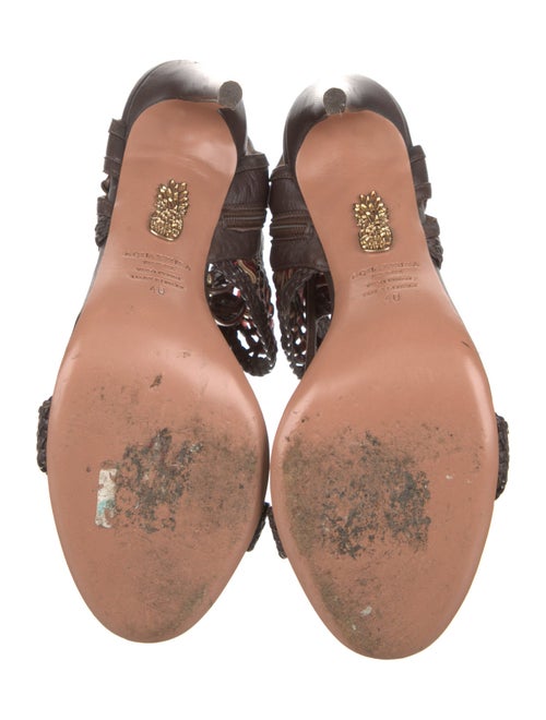 Aquazzura Leather Colorblock Pattern Sandals