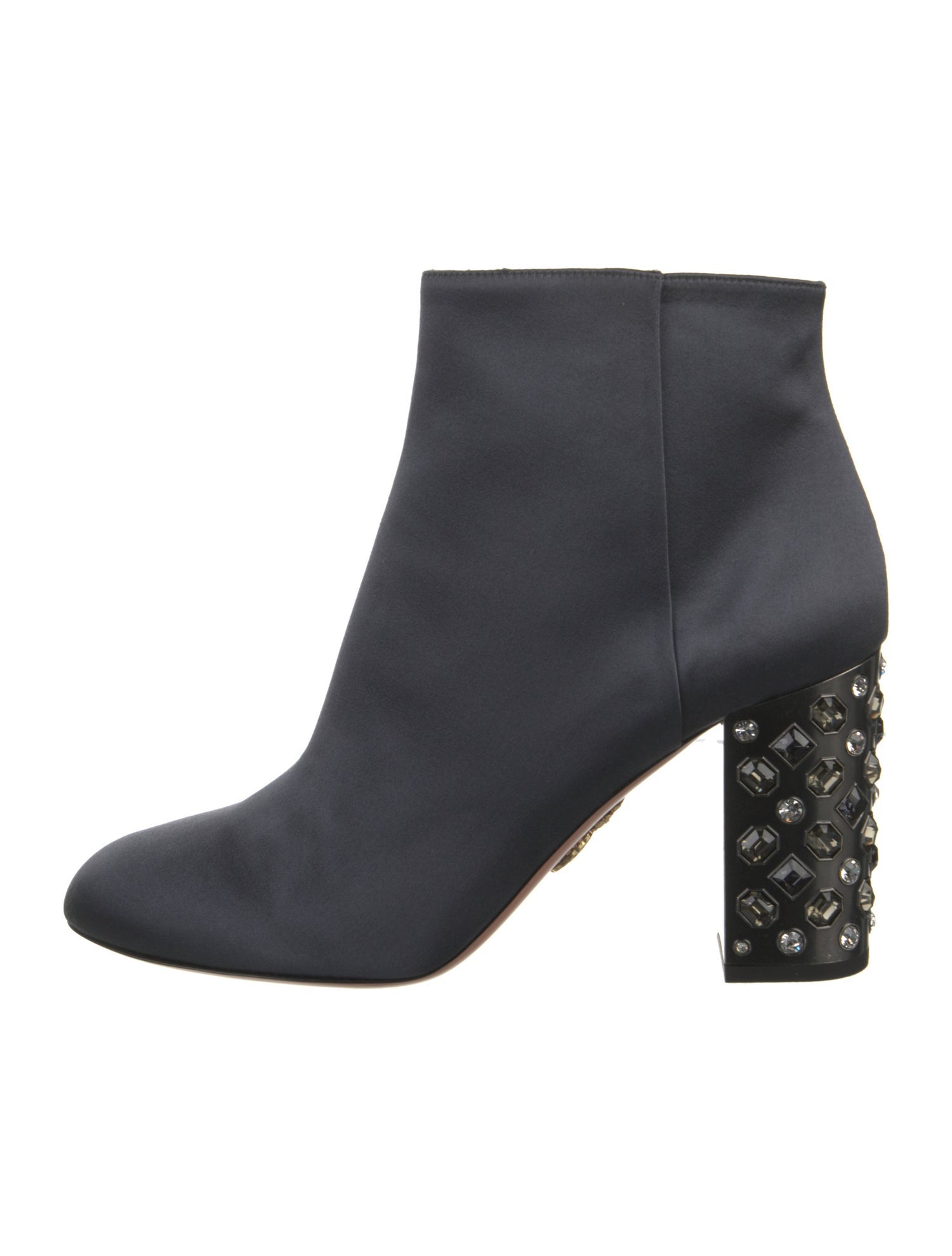 Aquazzura Satin Crystal Embellishments Boots