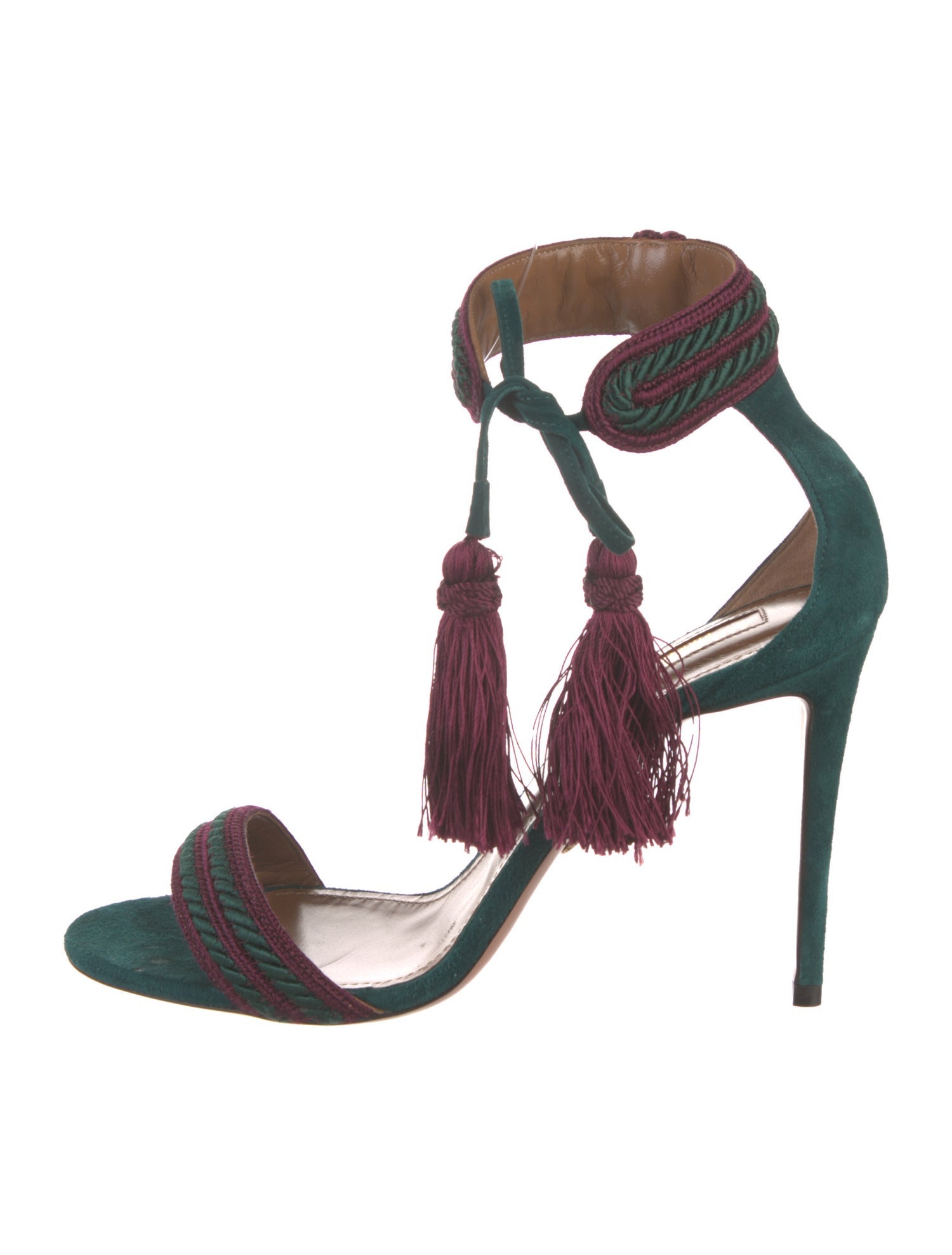 Aquazzura Suede Striped Sandals