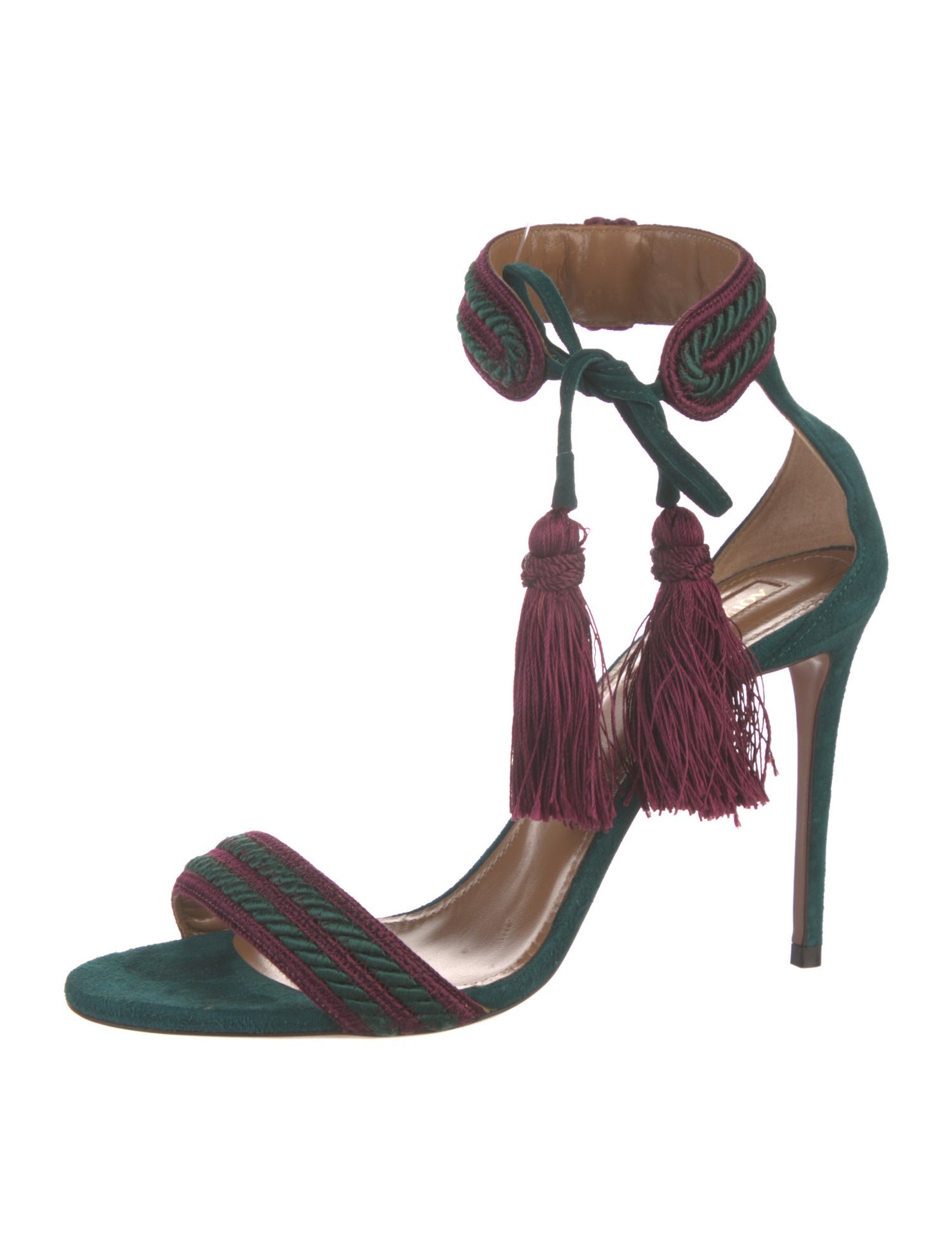 Aquazzura Suede Striped Sandals