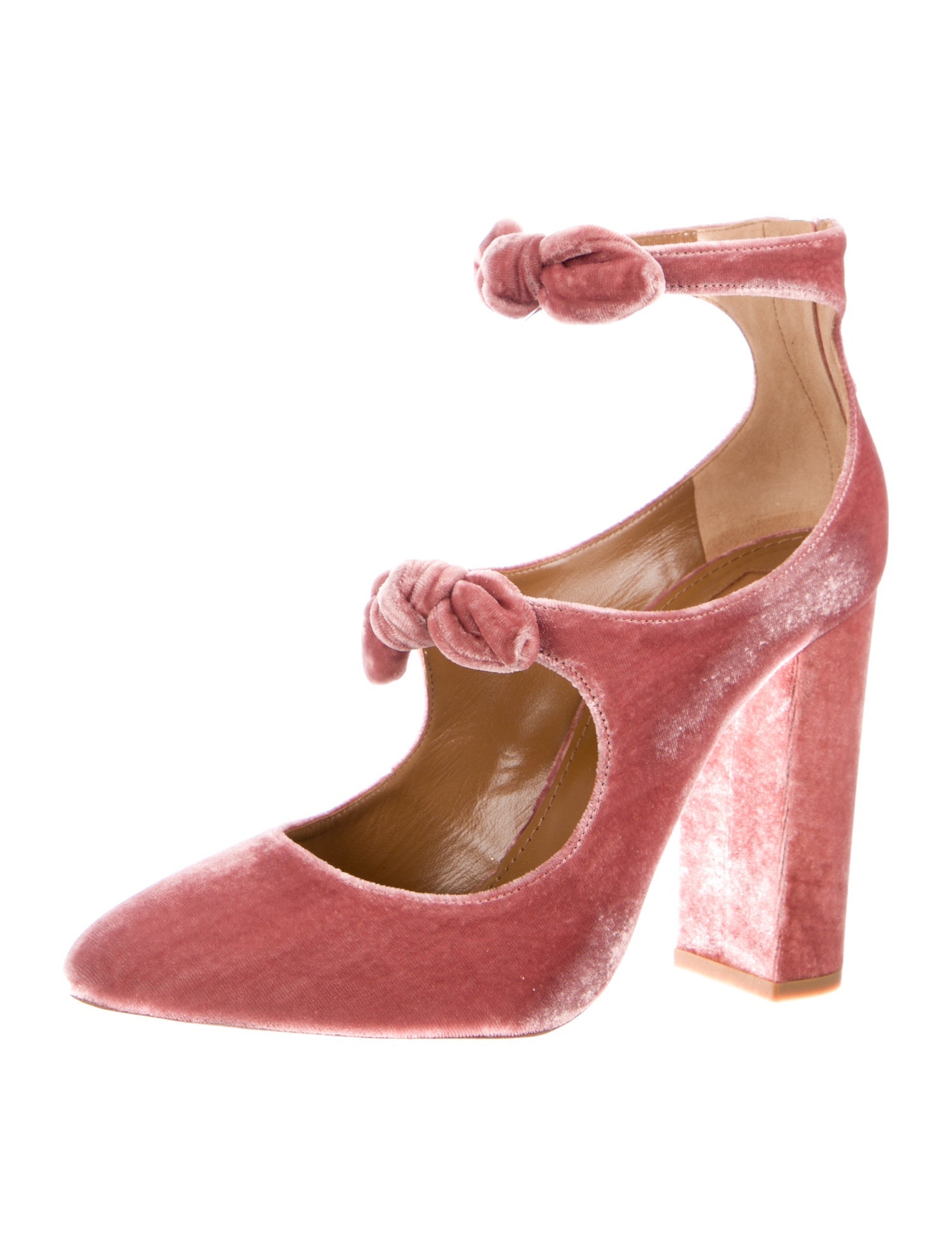 Aquazzura Velvet Bow Accents Pumps