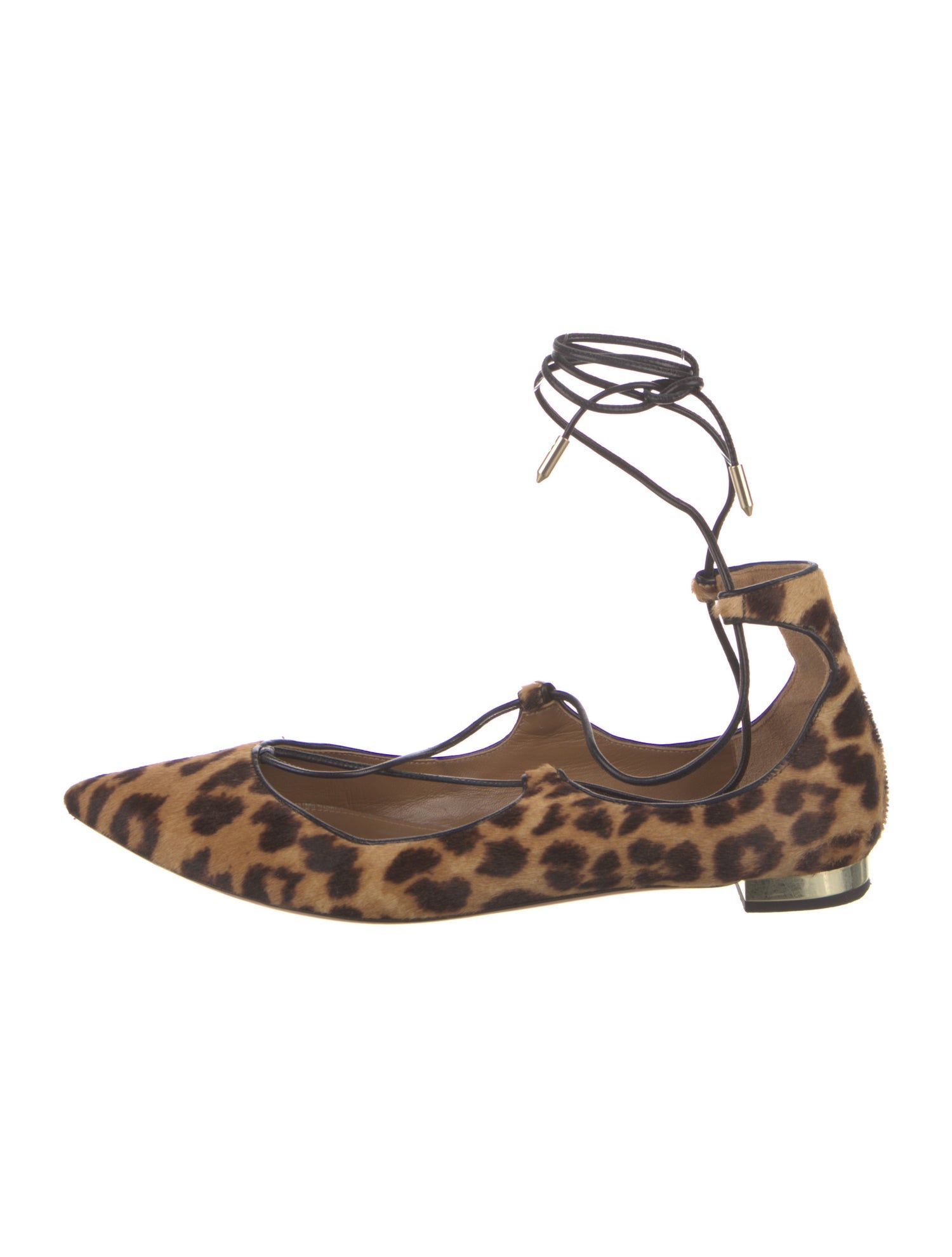 Aquazzura Ponyhair Animal Print Ballet Flats