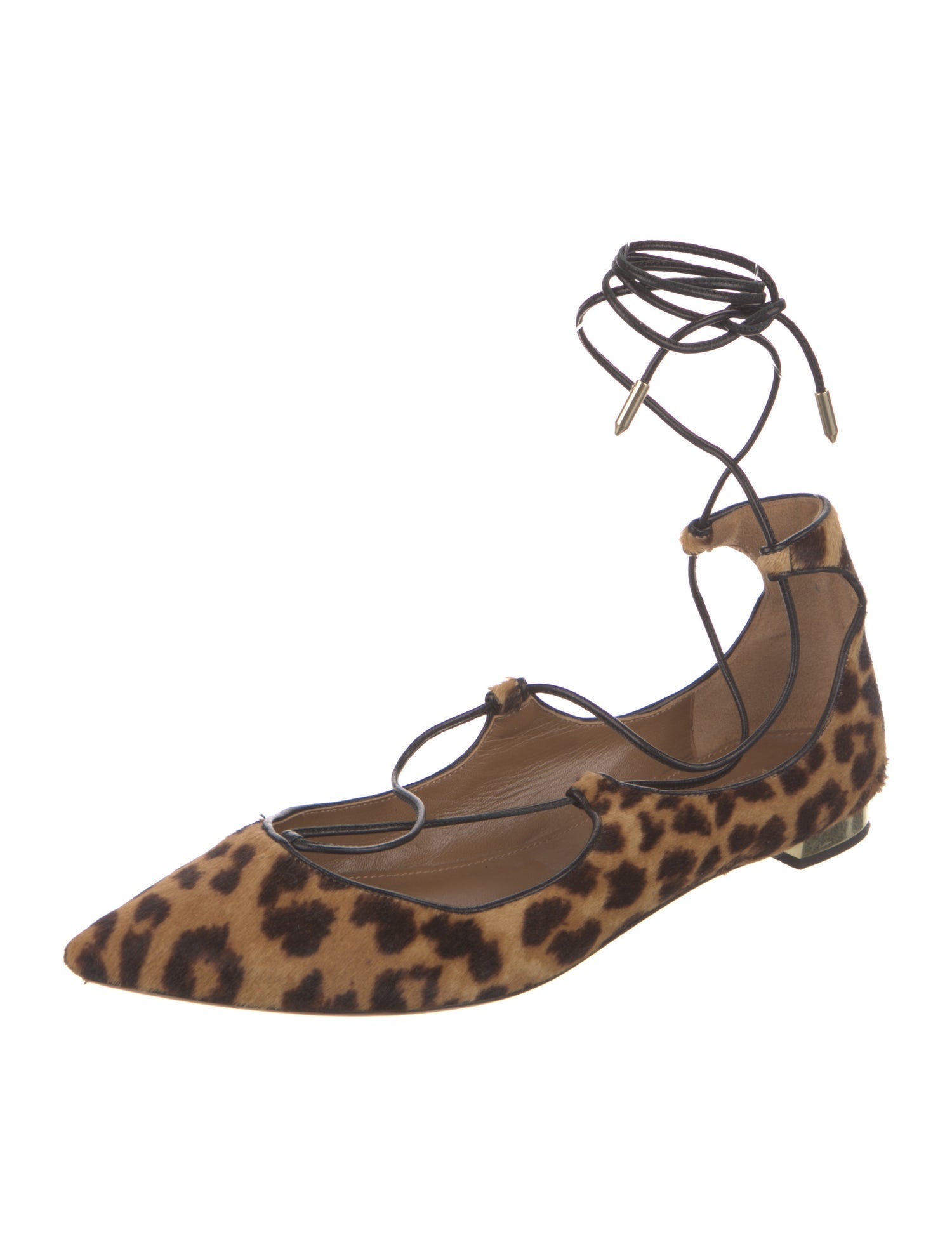Aquazzura Ponyhair Animal Print Ballet Flats