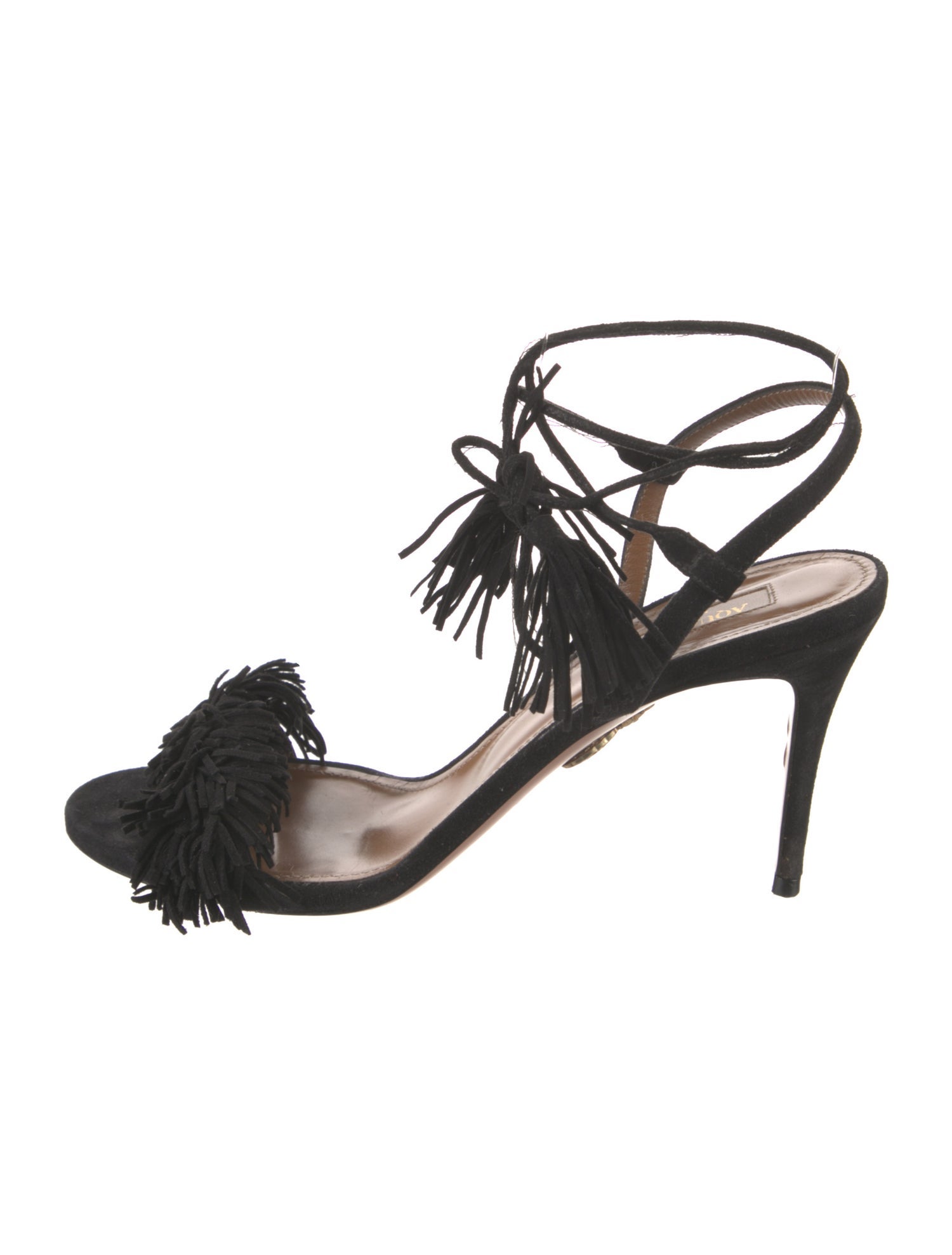 Aquazzura Suede Tassel Accents Sandals