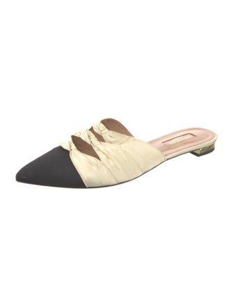 Aquazzura Satin Colorblock Pattern Mules