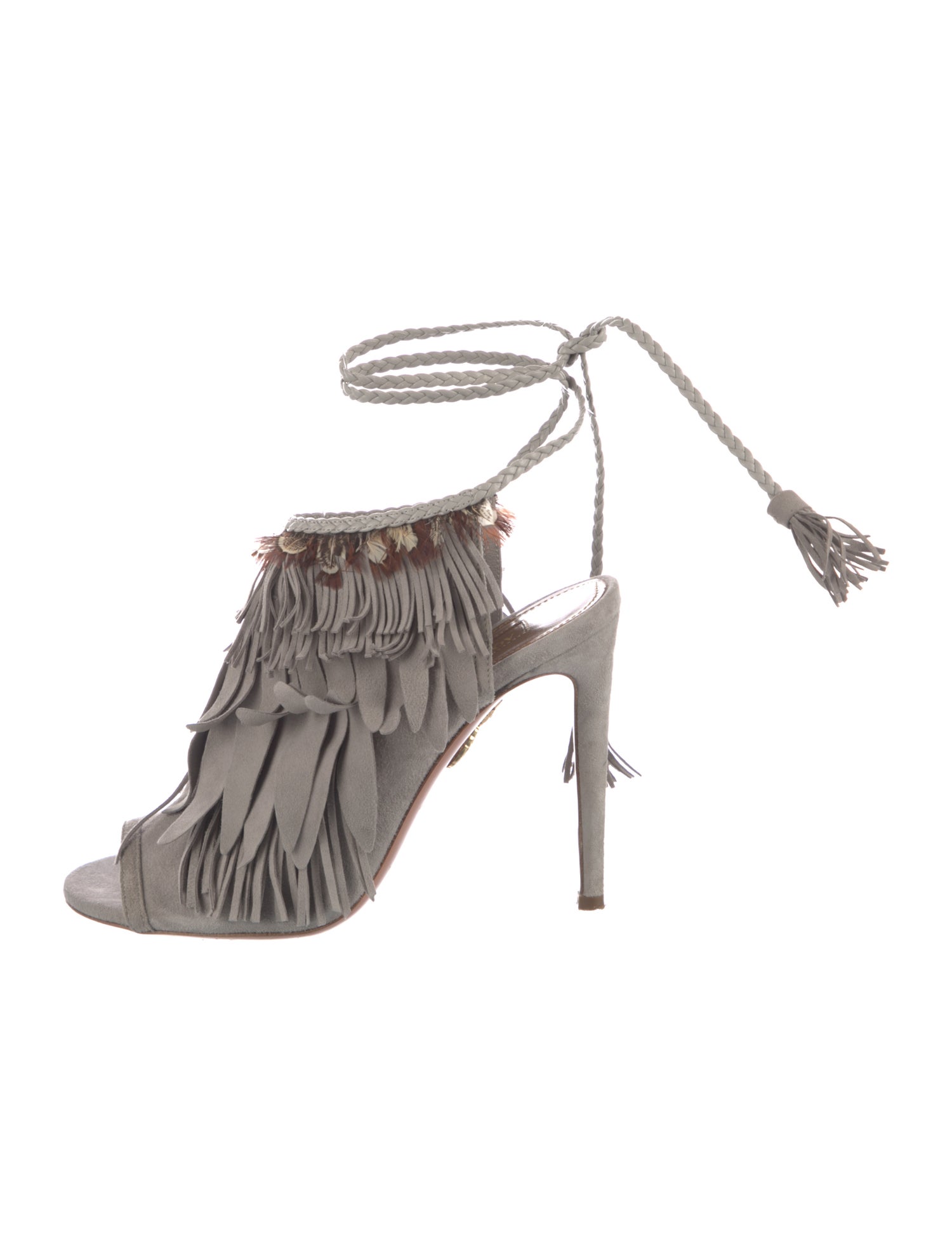 Aquazzura Suede Tassel Accents Gladiator Sandals