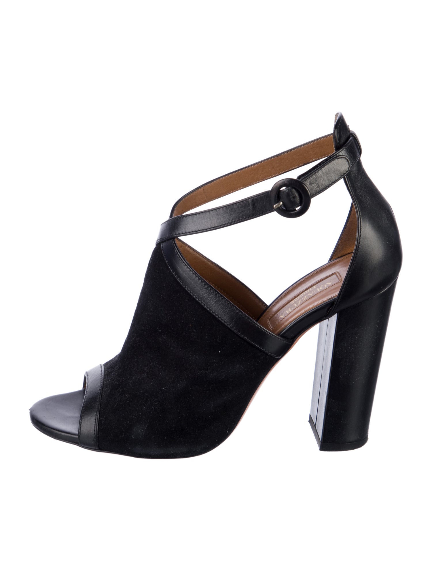 Aquazzura Suede T-Strap Pumps