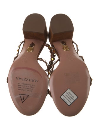 Aquazzura Suede Crystal Embellishments Slides