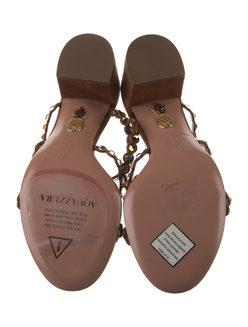 Aquazzura Suede Crystal Embellishments Slides