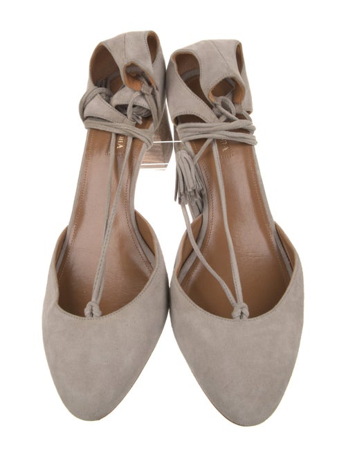 Aquazzura Suede Tassel Accents D'Orsay Pumps