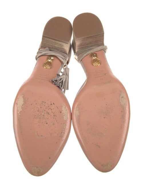 Aquazzura Suede Tassel Accents D'Orsay Pumps