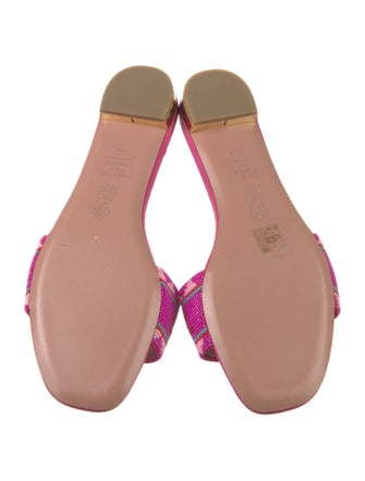 Aquazzura Leather Printed Slides