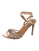 Aquazzura Leather Crystal Embellishments Sandals