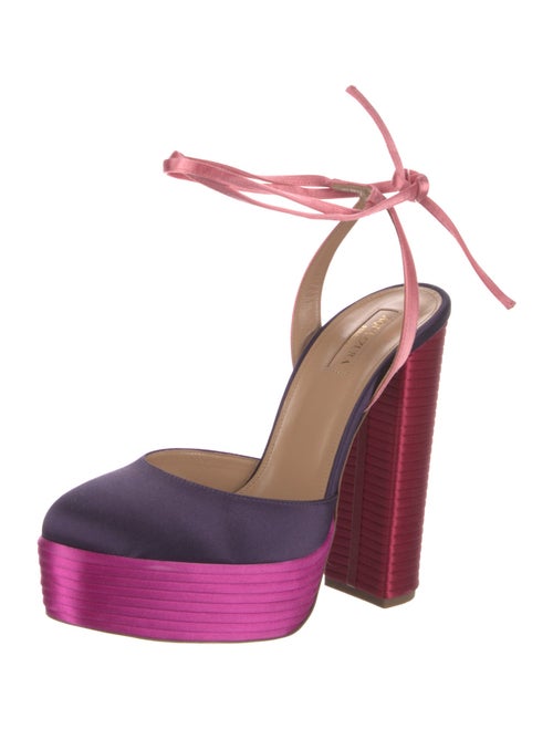 Aquazzura Satin Colorblock Pattern Sandals