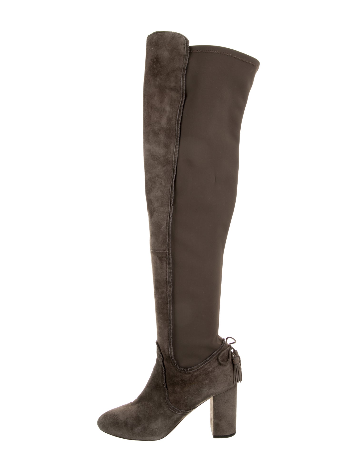 Aquazzura Suede Bow Accents Boots