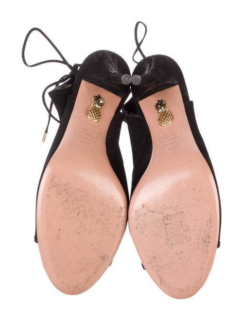 Aquazzura Suede Leather Trim Embellishment Slingback Pumps