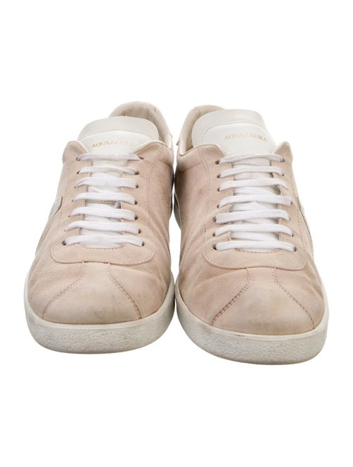 Aquazzura Suede Graphic Print Sneakers