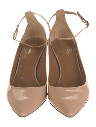 Aquazzura Patent Leather Leather Trim Embellishment Pumps