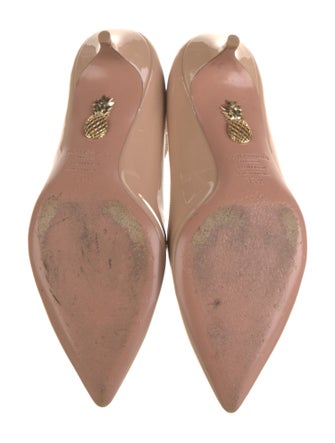Aquazzura Patent Leather Leather Trim Embellishment Pumps